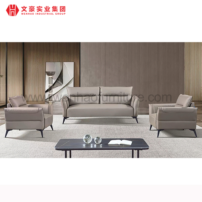 Wenhao Furniture Factory جلدية فاخرة مجموعة أريكة مكتب صغير أرائك المكاتب